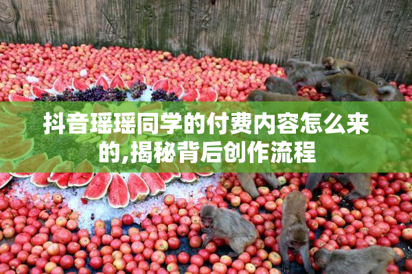 抖音瑶瑶同学的付费内容怎么来的,揭秘背后创作流程