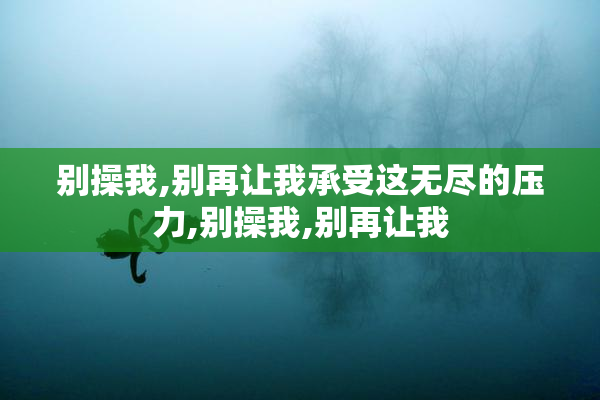别操我,别再让我承受这无尽的压力,别操我,别再让我