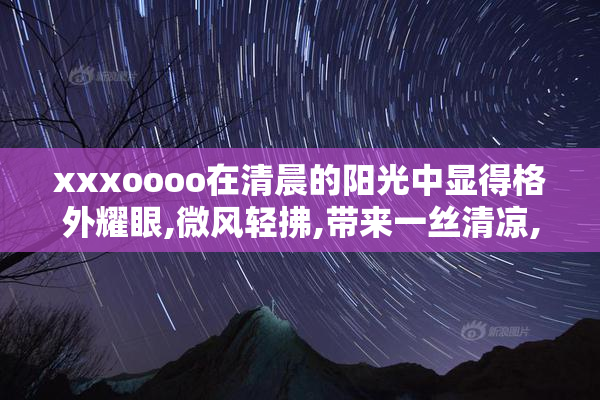 xxxoooo在清晨的阳光中显得格外耀眼,微风轻拂,带来一丝清凉,让人