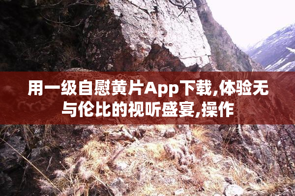 用一级自慰黄片App下载,体验无与伦比的视听盛宴,操作
