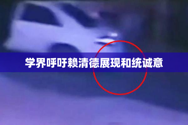 学界呼吁赖清德展现和统诚意