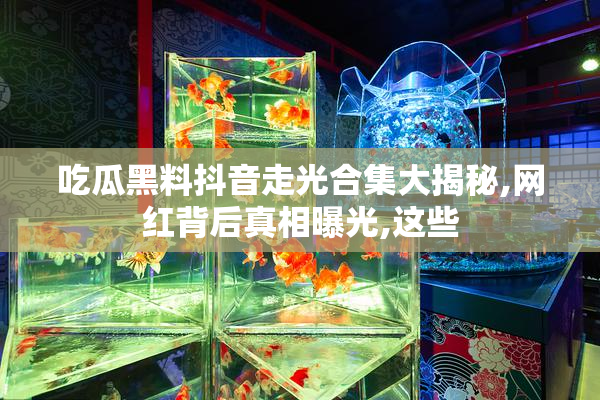 吃瓜黑料抖音走光合集大揭秘,网红背后真相曝光,这些