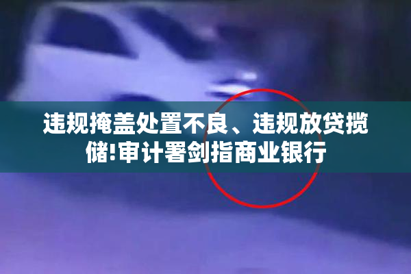 违规掩盖处置不良、违规放贷揽储!审计署剑指商业银行
