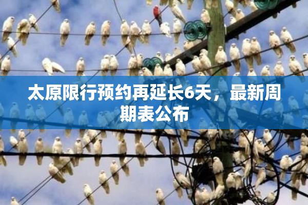 太原限行预约再延长6天，最新周期表公布