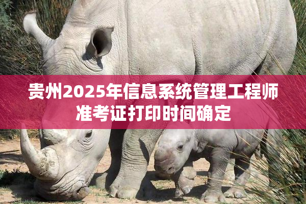 贵州2025年信息系统管理工程师准考证打印时间确定
