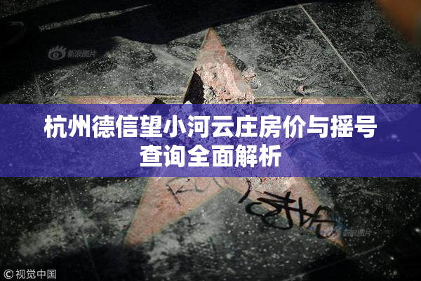杭州德信望小河云庄房价与摇号查询全面解析