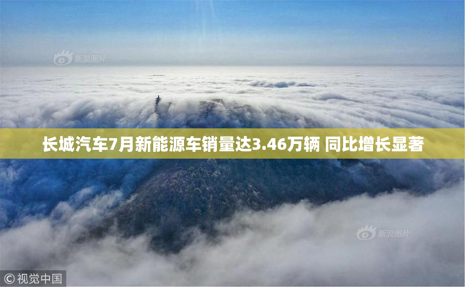 长城汽车7月新能源车销量达3.46万辆 同比增长显著