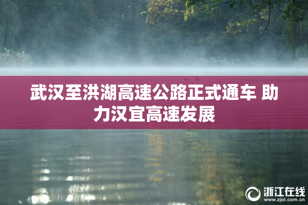 武汉至洪湖高速公路正式通车 助力汉宜高速发展