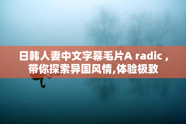 日韩人妻中文字幕毛片A radic ,带你探索异国风情,体验极致