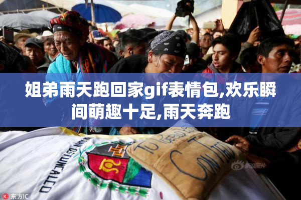 姐弟雨天跑回家gif表情包,欢乐瞬间萌趣十足,雨天奔跑