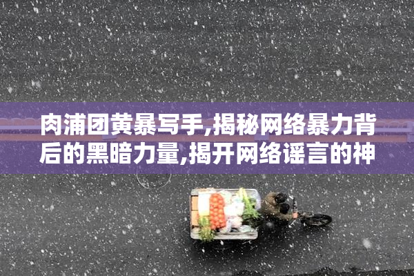 肉浦团黄暴写手,揭秘网络暴力背后的黑暗力量,揭开网络谣言的神秘