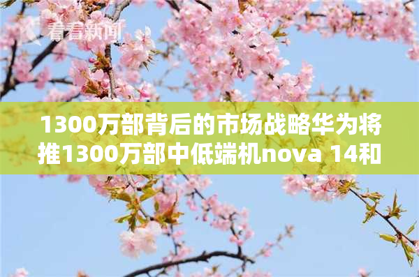 1300万部背后的市场战略华为将推1300万部中低端机nova 14和畅享80