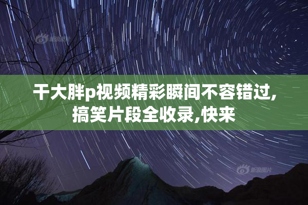 干大胖p视频精彩瞬间不容错过,搞笑片段全收录,快来