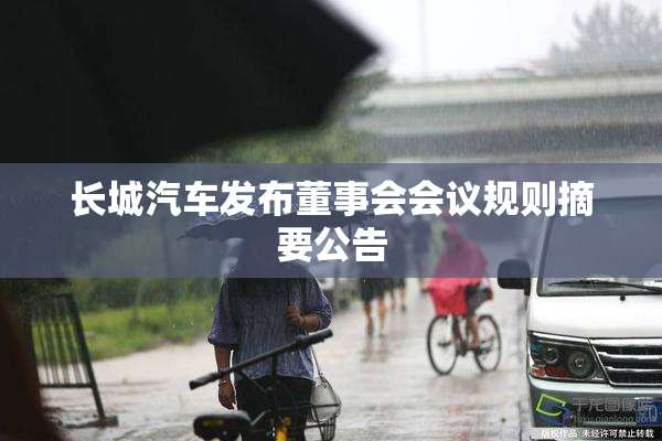 长城汽车发布董事会会议规则摘要公告