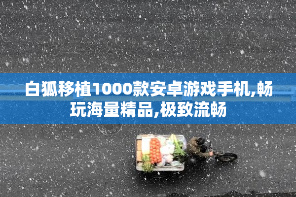 白狐移植1000款安卓游戏手机,畅玩海量精品,极致流畅