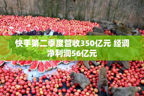 快手第二季度营收350亿元 经调净利润56亿元