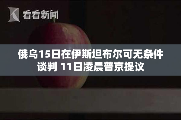 俄乌15日在伊斯坦布尔可无条件谈判 11日凌晨普京提议