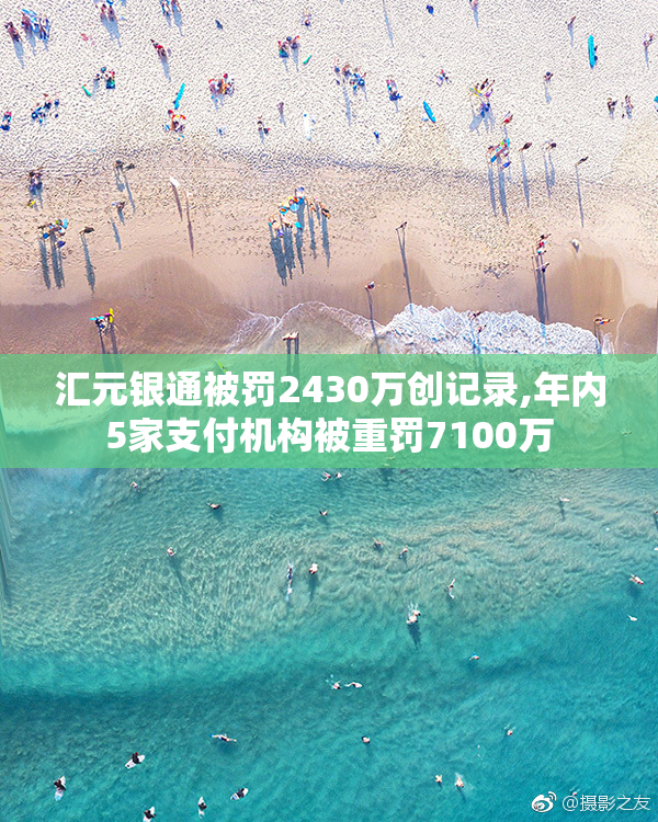 汇元银通被罚2430万创记录,年内5家支付机构被重罚7100万