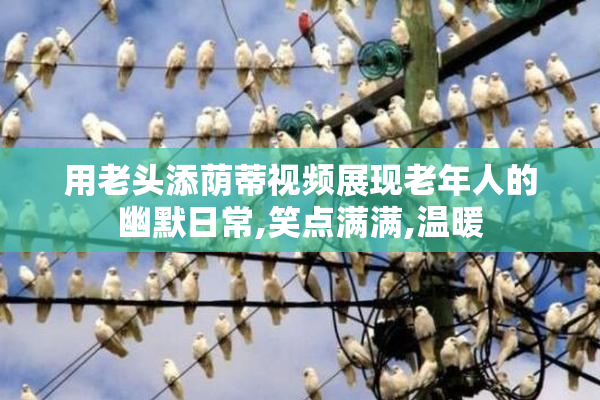 用老头添荫蒂视频展现老年人的幽默日常,笑点满满,温暖