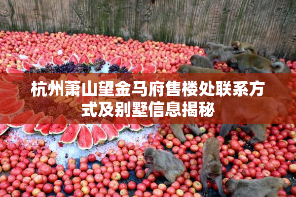 杭州萧山望金马府售楼处联系方式及别墅信息揭秘