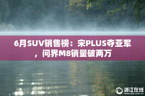 6月SUV销售榜：宋PLUS夺亚军，问界M8销量破两万