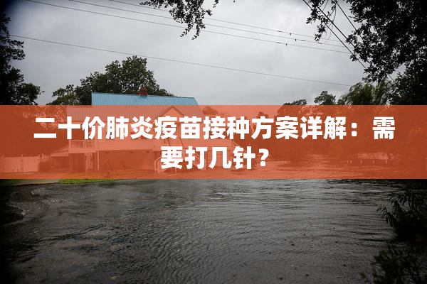 二十价肺炎疫苗接种方案详解：需要打几针？