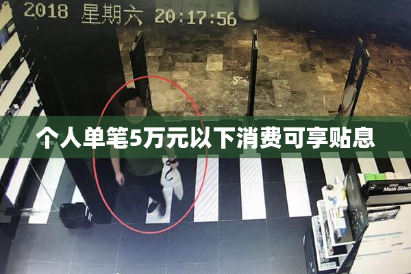 个人单笔5万元以下消费可享贴息