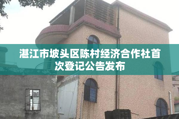 湛江市坡头区陈村经济合作社首次登记公告发布