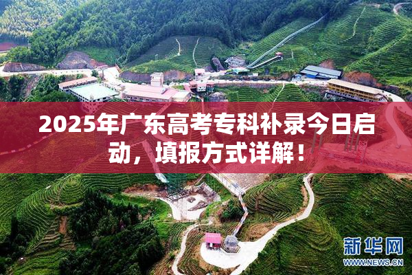 2025年广东高考专科补录今日启动，填报方式详解！