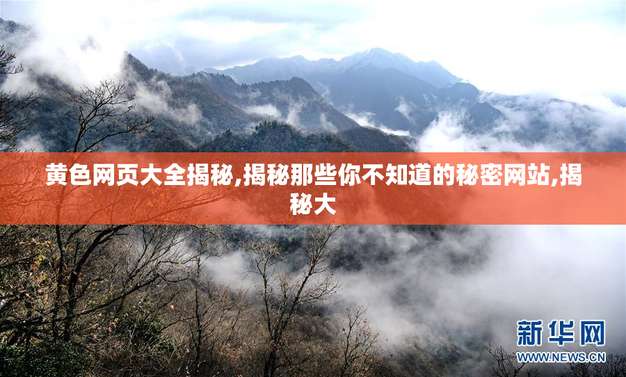 黄色网页大全揭秘,揭秘那些你不知道的秘密网站,揭秘大