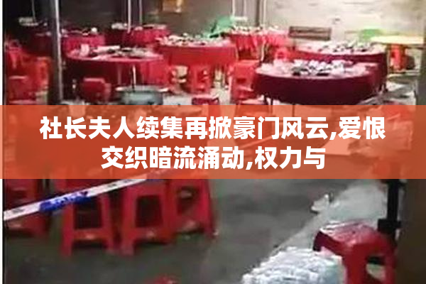 社长夫人续集再掀豪门风云,爱恨交织暗流涌动,权力与