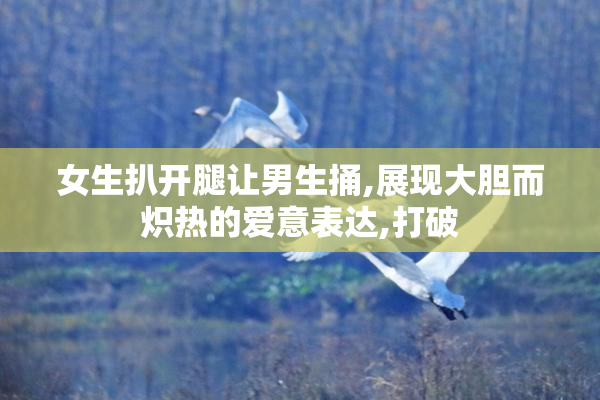女生扒开腿让男生捅,展现大胆而炽热的爱意表达,打破