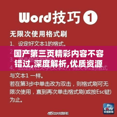 国产第三页精彩内容不容错过,深度解析,优质资源一网打尽