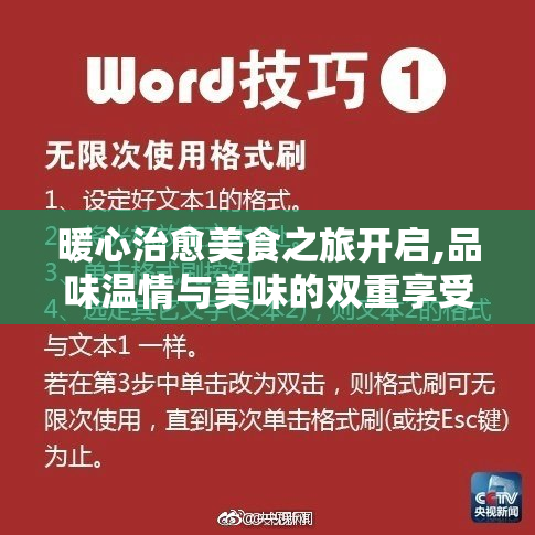 暖心治愈美食之旅开启,品味温情与美味的双重享受